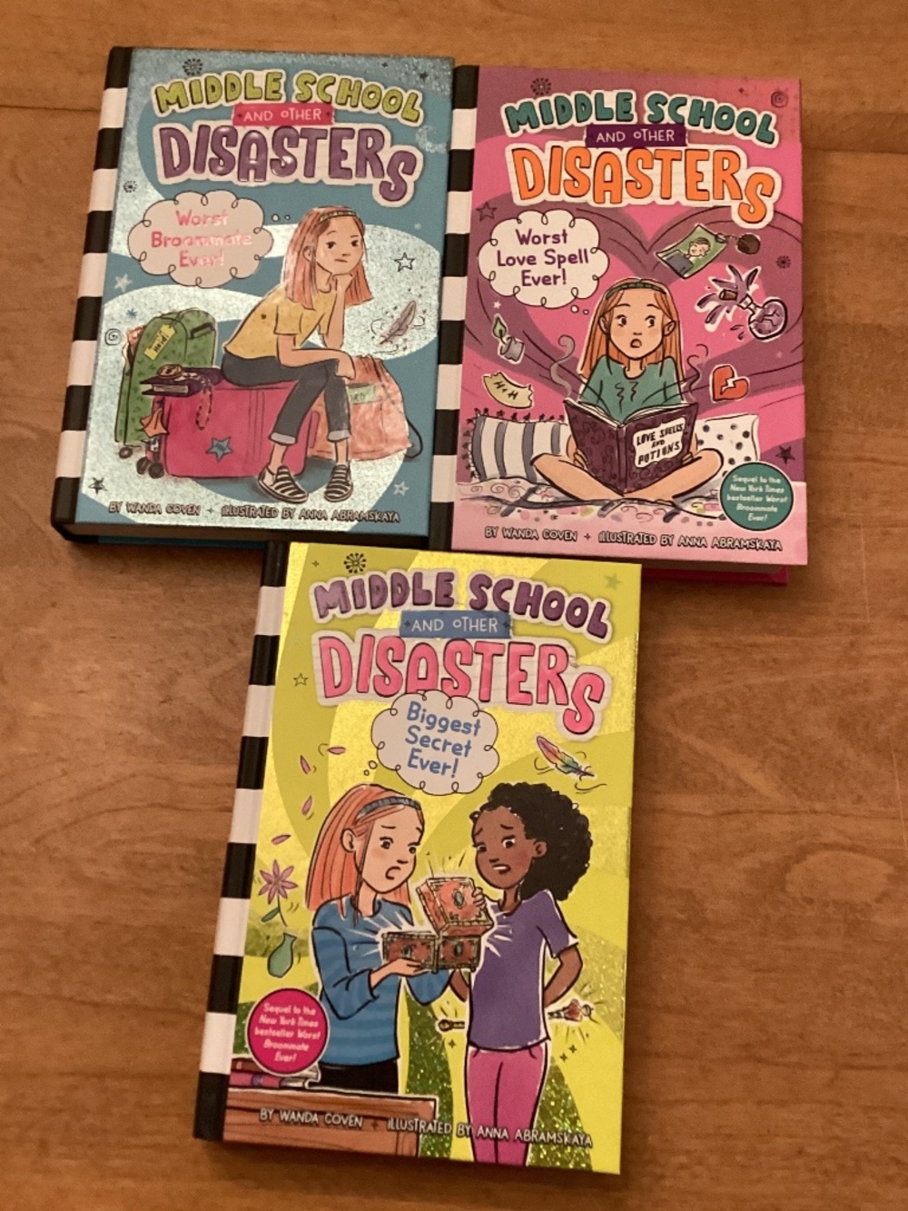 Middle School & Other Disasters Books 1-3 Lot Hard Cover